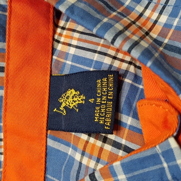 U.S. Polo Assn. boys size 4 short sleeve plaid button up shirt, New - Picture 3 of 4